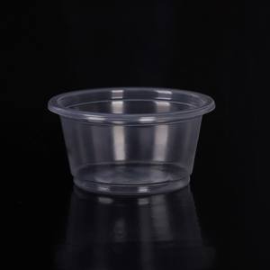 Vaso de Salsa de Plástico Transparente de Alta Calidad de 98 mm con Fondo Redondo y Logotipo Personalizado para Envasado de Alimentos para Llevar - Product Image 1
