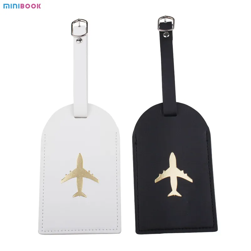 PU Leather Hot Stamping Plane bagaglio Tag Label Bag Lover coppie borsa accessori da viaggio portatili nome ID indirizzo Tag