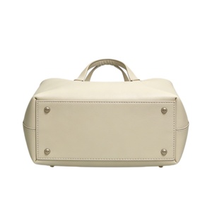 Sac a Main Femme Leather <b>Bag</b> Manufacturer Cream Pebbled Texture Curved Top Edge Boutique Collection Women's Tote <b>Bags</b> - Product Image 1