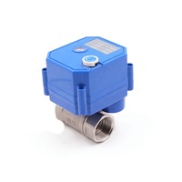 Mini-vanne électrique BSP/NPT 1-1/4'' avec système d'alarme de fuite d'eau sans fil, vanne électrique en laiton