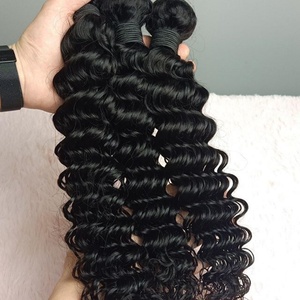 ผมมนุษย์แบบ Deep Wave ขายส่งเป็นมัด, ต่อผม, สีธรรมชาติ 10-30 นิ้ว ผมเวอร์จินไม่ผ่านการแปรรูป - Product Image 1