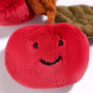 Porte-clés en peluche douce cerise <span class=keywords><strong>rouge</strong></span> mignonne en gros, jouet en peluche simulation fruit, poupée de <span class=keywords><strong>dessin</strong></span> <span class=keywords><strong>animé</strong></span>, breloque de sac, accessoires pour cadeau d'enfant - Product Image 4