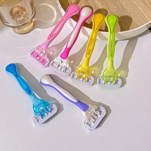 Maquinilla de afeitar para mujer con cuchillas de acero inoxidable de 3 capas, afeitado manual para todo el cuerpo, uso doméstico - Product Image 1