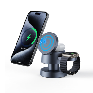 Station de charge magnétique sans fil 4-en-1 pour iPhone, <span class=keywords><strong>Apple</strong></span> <span class=keywords><strong>Watch</strong></span> et écouteurs, <span class=keywords><strong>chargeur</strong></span> rapide 15W, certifiée CE FCC RoHS - Product Image 2