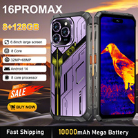 Téléphone mobile ultra robuste 16PRO, 8 Go de RAM, 128 Go de ROM, grosse batterie, LTE, HD, IP68, étanche, double SIM, AMOLED