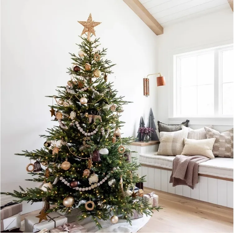 6FT/7FT di lusso facile montaggio verde PE artificiale albero di natale decorazione di Natale albero per la decorazione di festa