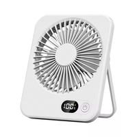 Mini ventilateur portable USB rechargeable, pliable, avec affichage numérique, 5 vitesses réglables, silencieux, pour bureau et extérieur
