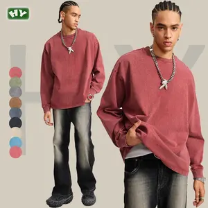 The Lasted Oversized Half Mock Collar Man Sweatshirt 270 Grams Of Water To Make Old Sports Shirt For Man