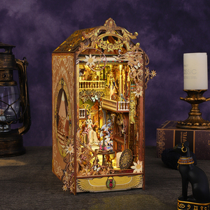 Escena de Librería Vintage Egipcia de Madera para Armar, Miniatura 3D de Casa de Muñecas, Decoración para Estante, Regalo de Cumpleaños - Product Image 6
