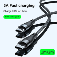 Kabel Data Bahan TPE Ramah Lingkungan Berkualitas Tinggi Tipe C ke Tipe C PD60W 3A Pengisian Cepat untuk Smartphone