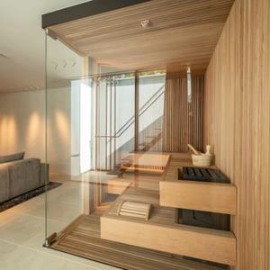 Benutzer definiertes modernes Design Home Wet Dry Integriertes finnisches Bad Schönheits salon & Familien therapie Holz sauna Zimmer Home Sweat Room Villa - Product Image 1
