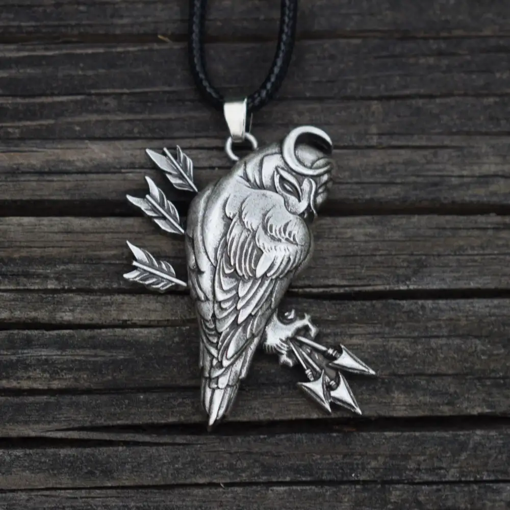 Norse Cresent Moon Owl necklace animal jewelry