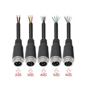 Connecteur étanche M12 IP67, assemblage de câble de capteur circulaire mâle/femelle, 2, 3, 4, 5, 6 broches, pré-câblé, longueur personnalisée, faisceau de câbles - Product Image 2