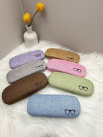 Étui à lunettes rigide en lin PU de haute qualité avec logo imprimé personnalisé forme rectangulaire vente en gros paquet de lunettes optiques personnalisées