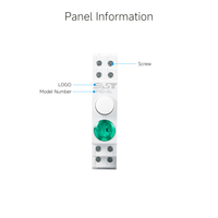 Rail de guidage à bouton autobloquant EAST avec voyant LED vert en plastique pour panneau de commande industriel