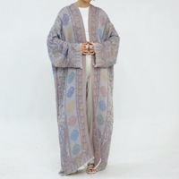 Robe Abaya de Luxe de Dubaï avec Hijab pour Femmes Musulmanes, Robe Longue Modeste Ornée de Perles Florales pour Fête de l'Aïd et Soirée 2026, Style Turc Marocain