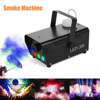 500w machine à fumée avec lumière led rvb/télécommande sans fil machine à brouillard/étape brumisateur éjecteur de fumée pour l'éclairage de disco de partie de dj