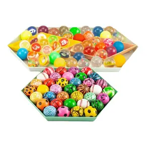 27 #32 # palline divertenti colorate miste palla rimbalzante solida galleggiante che rimbalza bambino elastico palla di gomma di flipper giocattoli rimbalzanti
