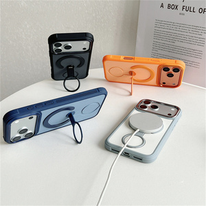 Coque de téléphone antichoc mate avec anneau magnétique et support intégré pour iPhone 17 16 15 14 Pro Max, finition givrée et dos texturé - Product Image 5