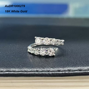 Anello in oro 18K di forma rotonda diamante da laboratorio taglio brillante 18K oro massiccio anello della fede nuziale - Product Image 2