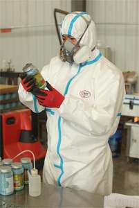 OEM Service <span class=keywords><strong>Anti</strong></span>-Strahlungs-Anzug Schutz Kernkraft Verwendung Arbeits kleidung wasserdichter Einweg-Sicherheits overall - Product Image 5