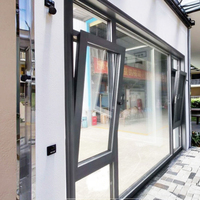 Ventanas de Aluminio Personalizadas, Ahorro de Energía, Vidrio Bajo Emisivo, Ventana Abatible y Giratoria de Doble Acristalamiento para Casa