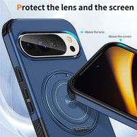 Coque de téléphone anti-chute renforcée aux coins pour Google Pixel 11 10 9 Pro XL 10A 360 °   Coque de téléphone avec béquille magnétique rotative