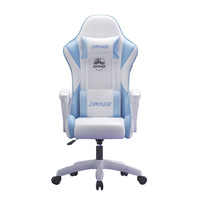 Chaise de jeu ergonomique en cuir PU souple avec repose-pieds réglable, chaise de direction inclinable pour bureau à domicile, salle de jeux électroniques