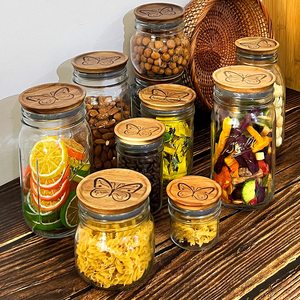 Miệng rộng <span class=keywords><strong>Mason</strong></span> Jar có nắp đậy cho bóng Kerr gỗ <span class=keywords><strong>Mason</strong></span> Jar miệng rộng với Silicone niêm phong Nhẫn kín nắp bằng gỗ cho lọ - Product Image 2