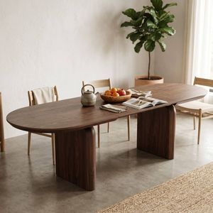 Tavolo da Pranzo Allungabile di Lusso in Impiallacciatura di Noce da 2000mm a 3000mm, Set di <span class=keywords><strong>Mobili</strong></span> per Sala da Pranzo con Doppia Anta, Prezzo di Fabbrica Cina - Product Image 2