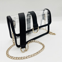 Sacs à bandoulière transparents à chaîne personnalisés, imperméables, approuvés pour les stades, pour les concerts