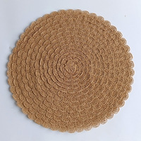 Set de table rond pour la maison, en rotin ondulé, résistant à la chaleur, couleur unie, dessous de verre multifonctionnel