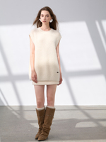 Gilet sans manches 100 % cachemire pur pour femme, col rond oversize, tricot long, tricoté à la machine, élégant et chaud pour l'hiver