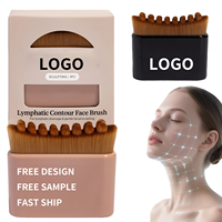 Brosse faciale de drainage lymphatique améliorée en usine, avec poils de 0,075 mm, brosse sèche pour le visage, outil de massage Gua Sha pour le drainage lymphatique