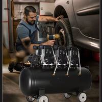 Compresseur d'air à piston silencieux MGD-DF190 noir 30L 1500W 8 bars, portable, sans huile, alimentation CA, moteur pompe 380V