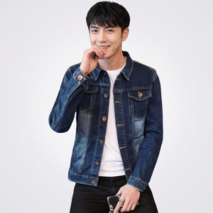 Denim <b>Jacket</b> For <b>Men</b> Ripped Biker Jean <b>Jacket</b> OEM - Product Image 1