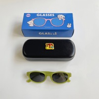 Juego de 2 Gafas de Sol Infantiles con Diseño de Ojo de Gato, Marca Jelly Dream, Montura Translúcida de PC, Protección UV400, con Estuche de Oso, para Boutique