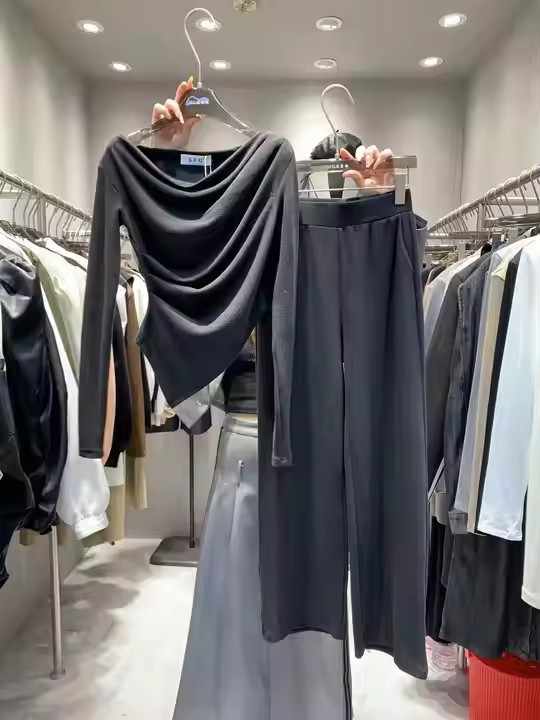 Solid Color Irregular Waist Shirt