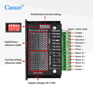 Casun motore passo-passo nema23 kit 4 assi mach3 kit motore passo a passo di 2.2mN.m + driver TB6600 DM556 + breakout board + power supply350W - Product Image 4