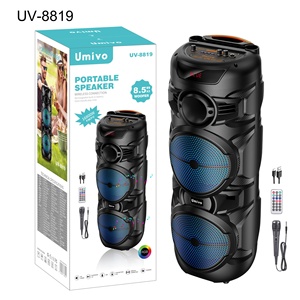 Altavoz Bluetooth con Luz LED de Malla Azul, 20W, Doble Woofer de 8 Pulgadas, 60 Imanes, para Interiores y Exteriores, con Control Remoto, <span class=keywords><strong>Radio</strong></span> FM, AUX, <span class=keywords><strong>REC</strong></span> - Product Image 3