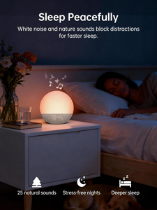 <span class=keywords><strong>Réveil</strong></span> Lumineux avec Machine à Bruit Blanc : Lumière <span class=keywords><strong>Réveil</strong></span> - Horloge à Intensité Réglable avec Haut-Parleur Bluetooth pour Chambre - 25 Sons Apaisants - Product Image 5