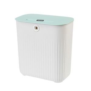 Rectangular Striped Lidded Trash Can 10L Indoor Kitchen Bedroom Waste <b>Bin</b> Storage Bucket With Lid Hygiene Design - Product Image 4