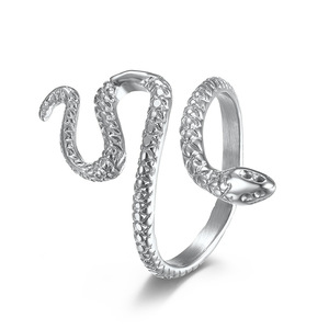 Snake Pattern <b>Titanium</b> Steel <b>Ring</b> 18K Gold Plated Unisex Fashion Jewelry Gift - Product Image 5