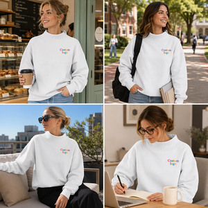 Factory Direct <b>Women's</b> Turtleneck Sweatshirt Loose Fit Long Sleeve Solid Color <b>Top</b> Custom Branding OEM Garment Production - Product Image 3
