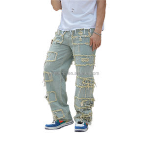 بيع بالجملة بنمط جديد أزياء الشارع العالي جينز رجالي ضيق ومطاط جينز رجالي بانتالون جينز أوم - Product Image 6