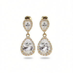 Orecchini a goccia in cristallo Uk2ard, placcati in oro, con gemma blu, per donna, gioielli da festa, placcati in oro 18 carati - Product Image 1