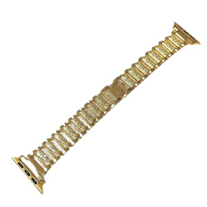 Diamond Set Metal Watch Band 20mm For Apple Smart Watch Gold Mesh Design <b>Snap</b> <b>Fasteners</b> - Product Image 3