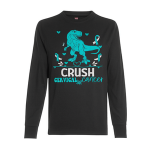 T-shirt a maniche lunghe per bambini con messaggio sulla consapevolezza del cancro cervicale per bambini piccoli - Product Image 2