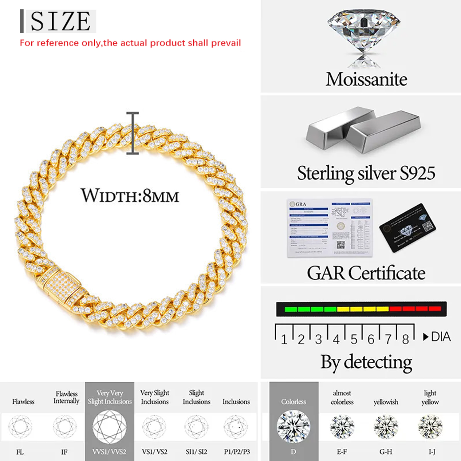 8mm-gold-1 row stone