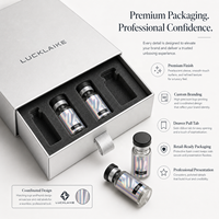Boîte à tiroir rigide pour emballage de flacons de sérum de soin de la peau 3ml 10ml, avec autocollant holographique brillant personnalisé et étiquette privée